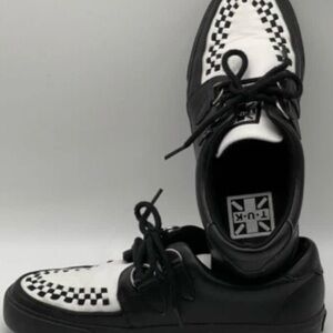 T.U.K Black & White‎ Creeper Sneakers Men/Women 5/7.5 Punk Goth Emo Checkered